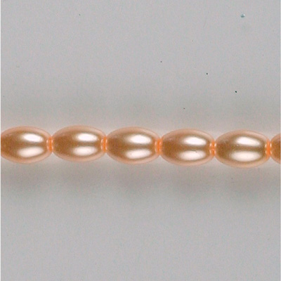 Czech Glass Pearl Bead - Oval 06x4MM PEACH 70487