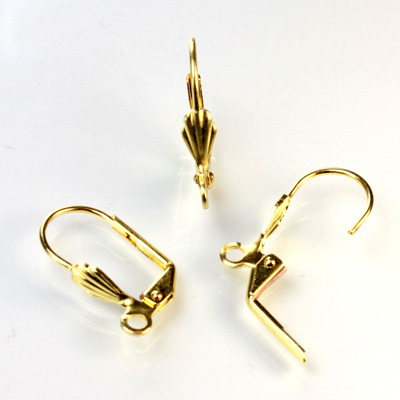 Brass Earwire 18MM Leverback with a 08x4MM Shell Pad with Open Loop