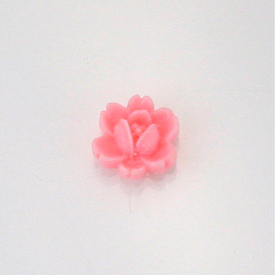 Plastic Carved No-Hole Flower - Rose 11MM PINK