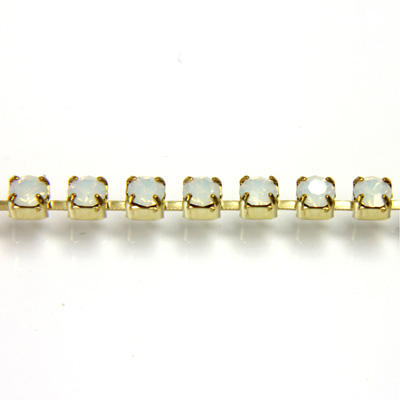 Preciosa Crystal Rhinestone Cup Chain - PP14 (SS6.5)  WHITE OPAL-RAW