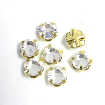 Crystal Stone in Metal Sew-On Setting - Rose Montee SS20 CRYSTAL-RAW