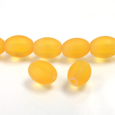 Glass Pressed Bead - Smooth Oval 11x7MM Matte HYACINTH