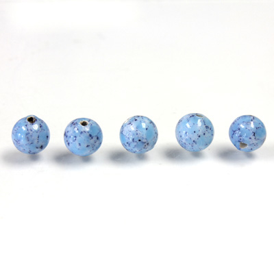 Czech Glass Lampwork Bead - Round 06MM TURQUOISE MATRIX