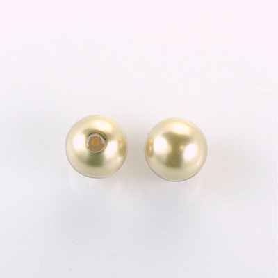 Czech Glass Pearl 1-Hole Ball - 12MM CREME 70414