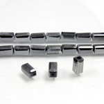 Chinese Cut Crystal Bead - Rectangle 06.5x3.5MM HEMATITE