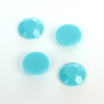 Plastic Flat Back Rose Cut Rhinestone - Round 13MM TURQUOISE