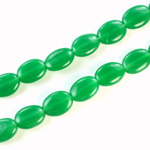 Czech Pressed Glass Bead - Flat Oval 12x9MM CHRYSOPHRASE