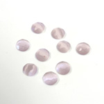 Fiber-Optic Flat Back Stone with Faceted Top and Table - Round 05MM CAT'S EYE LT PURPLE