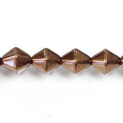 Czech Glass Pearl Bead - Hex/Lantern 10MM DK BROWN