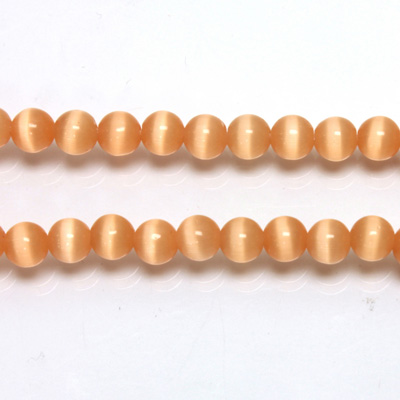 Fiber-Optic Synthetic Bead - Cat's Eye Smooth Round 05MM CAT'S EYE PEACH