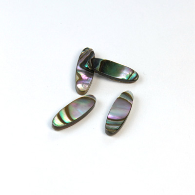 Shell Flat Back Flat Top Straight Side Stone - Oval 15x5MM ABALONE