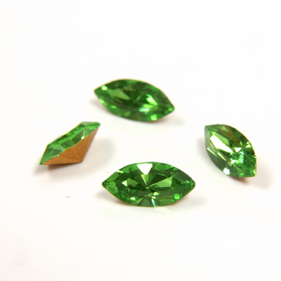 Preciosa Crystal Point Back Fancy Stone - Navette 08x4MM PERIDOT