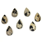 Gemstone Flat Back Cabochon - Pear 10x6MM DALMATION