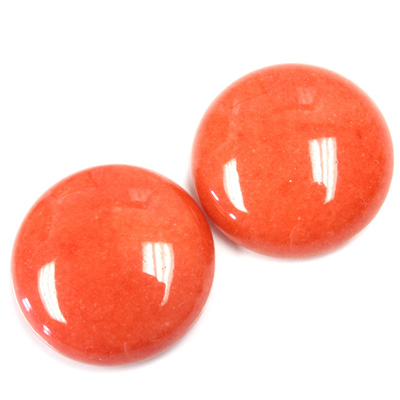 Gemstone Cabochon - Round 25MM DOLOMITE DYED CORAL