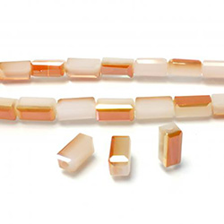 Chinese Cut Crystal Bead - Rectangle 08x4x4MM OPAL PEACH COAT