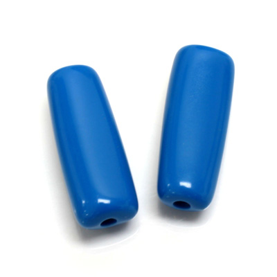 Plastic Bead - Opaque Color Smooth Tube 32x12MM BRIGHT BLUE
