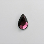 Glass Flat Back Rose Cut Fancy Foiled Stone  - Pear 13x8MM AMETHYST
