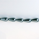 Czech Glass Pearl Bead - Pear 07x5MM DARK GREY 70445