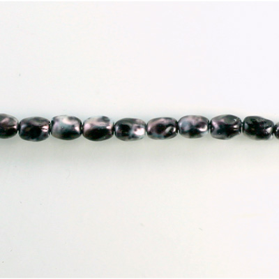 Czech Glass Pearl Bead - Freshwater Oval 6x4MM PATINA PURPLE 84483