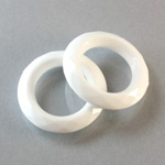 Plastic Faceted Ring 25MM CHALKWHITE