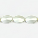 Czech Glass Pearl Bead - Oval Baroque 21x14MM MATTE WHITE