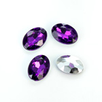 Plastic Point Back Foiled Stone - Oval 14x10MM AMETHYST