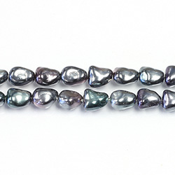 Czech Glass Pearl Bead - Baroque 07x4MM BLACK TAHITI PEARL