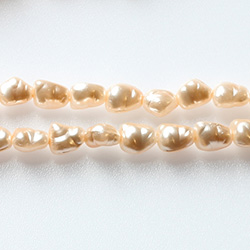 Czech Glass Pearl Bead - Baroque 07x6MM ANGEL SKIN