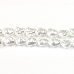 Czech Glass Pearl Bead - Baroque 07x6MM SNOW WHITE 70400