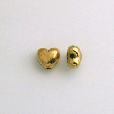 Metalized Plastic Smooth Bead - Heart 08MM GOLD