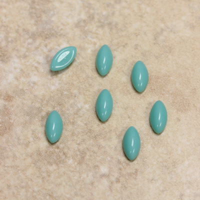 Glass Medium Dome Cabochon - Navette 08x4MM TURQUOISE