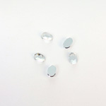 Plastic Flat Back Foiled Rose Cut Rhinestone - Oval 06x4MM CRYSTAL