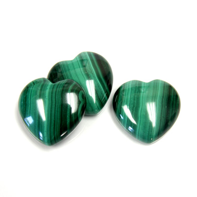 Gemstone Cabochon - Heart 18MM MALACHITE