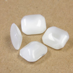 Glass Point Back Buff Top Stone Opaque Doublet - Cushion Octagon 12x10MM WHITE MOONSTONE