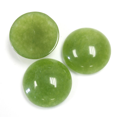 Gemstone Flat Back Cabochon - Round 18MM QUARTZ DYED #23 TAIWAN JADE