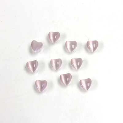 Fiber-Optic Cabochon - Heart 04MM CAT'S EYE LT PURPLE