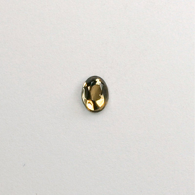 Glass Flat Back Rose Cut Faceted Foiled Stone - Oval 07x5MM SMOKE TOPAZ