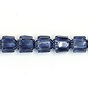 Czech Glass Fire Polish Bead - Cathedral Cut 07x6MM MONTANA COATED on CRYSTAL