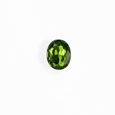 Glass Point Back Foiled Tin Table Cut (TTC) Stone - Oval 07x5MM OLIVINE