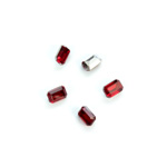 Plastic Point Back Foiled Stone - Cushion Octagon 06x4MM RUBY