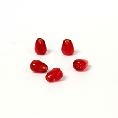 Czech Pressed Glass Bead - Smooth Pear 07x5MM RUBY