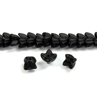 Czech Pressed Glass Bead - Cap 06MM MATTE JET