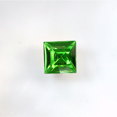 Glass Point Back Foiled Tin Table Cut (TTC) Stone - Square 06x6MM PERIDOT