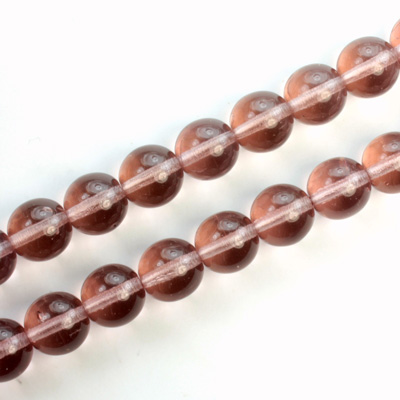 Czech Pressed Glass Bead - Smooth Round 08MM CRANBERRY