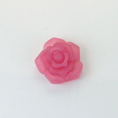 Plastic Carved No-Hole Flower - Rose 15MM TRANS MATTE LT PURPLE