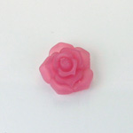 Plastic Carved No-Hole Flower - Rose 15MM TRANS MATTE LT PURPLE