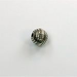 Metalized Plastic Bead - Sand Round 08MM ANT SILVER
