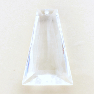 Plastic Pendant -Transparent Faceted Trapezoid 37x24MM CRYSTAL