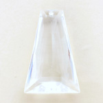 Plastic Pendant -Transparent Faceted Trapezoid 37x24MM CRYSTAL