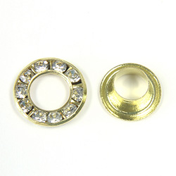 Czech Rhinestone GroMMet 2-part CRYSTAL-RAW